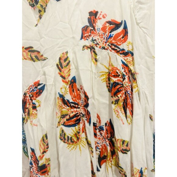 Free People Thought I Was Dreamin Boho Floral Mesh Strappy Back Mini Dress XS - Picture 12 of 15